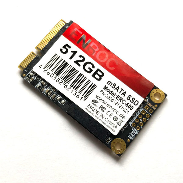Enroc ERC-500 512GB mSATA Mini SSD SATA III 6b/s 3D-NAND TLC