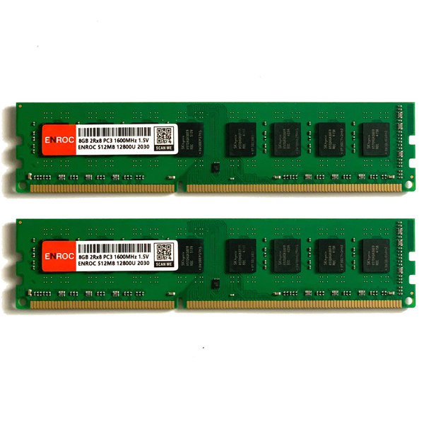 Enroc 16GB (2x8GB) ERC-400 DDR3 PC3-12800U 1600MHz 1.5V Long DIMM Arbeitsspeicher RAM